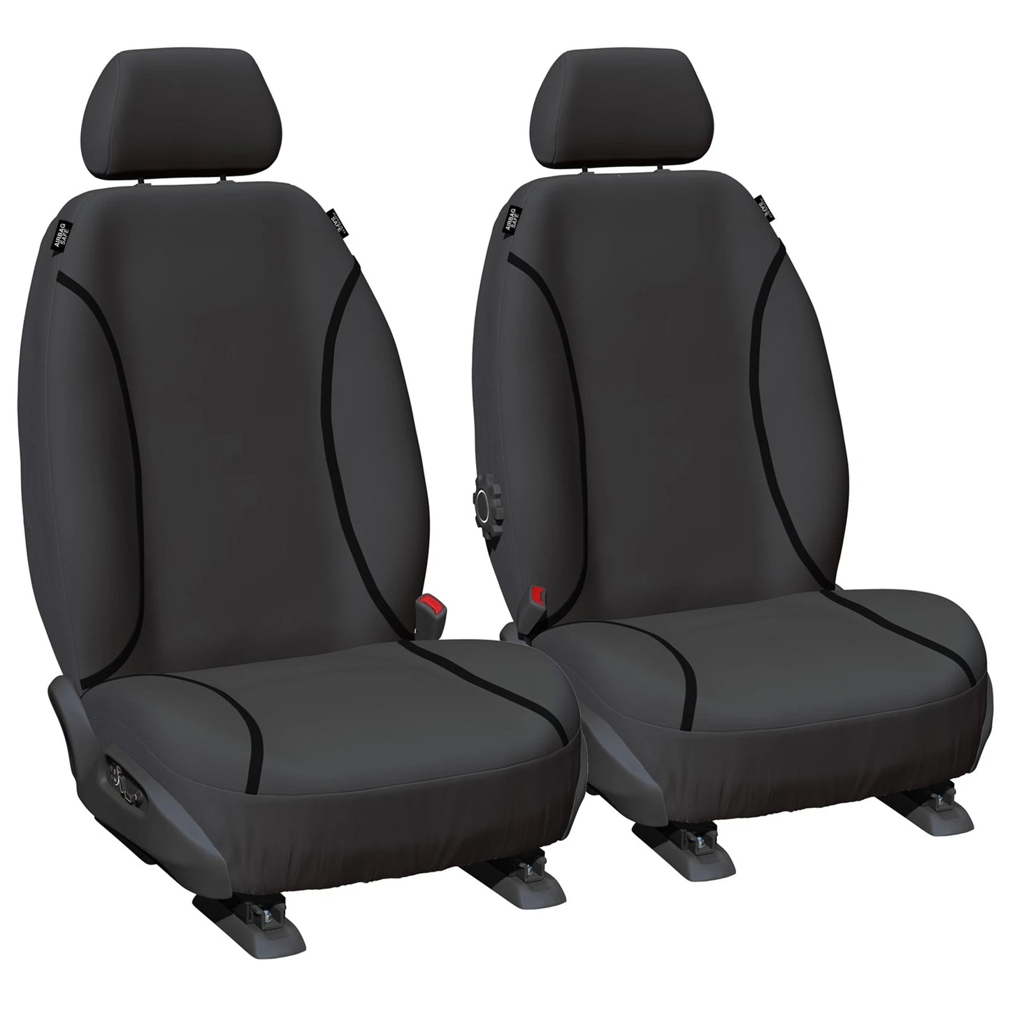 Set of 2 Tailor Made Grey Canvas Front Seat Covers for Ford Everest (2015–2019)