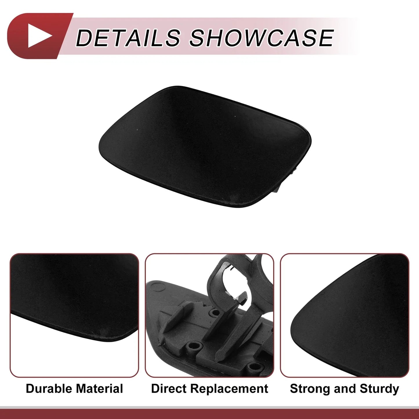 Bumper Headlight Washer Nozzle Cover Cap for BMW Z4 (2009-2016) Black