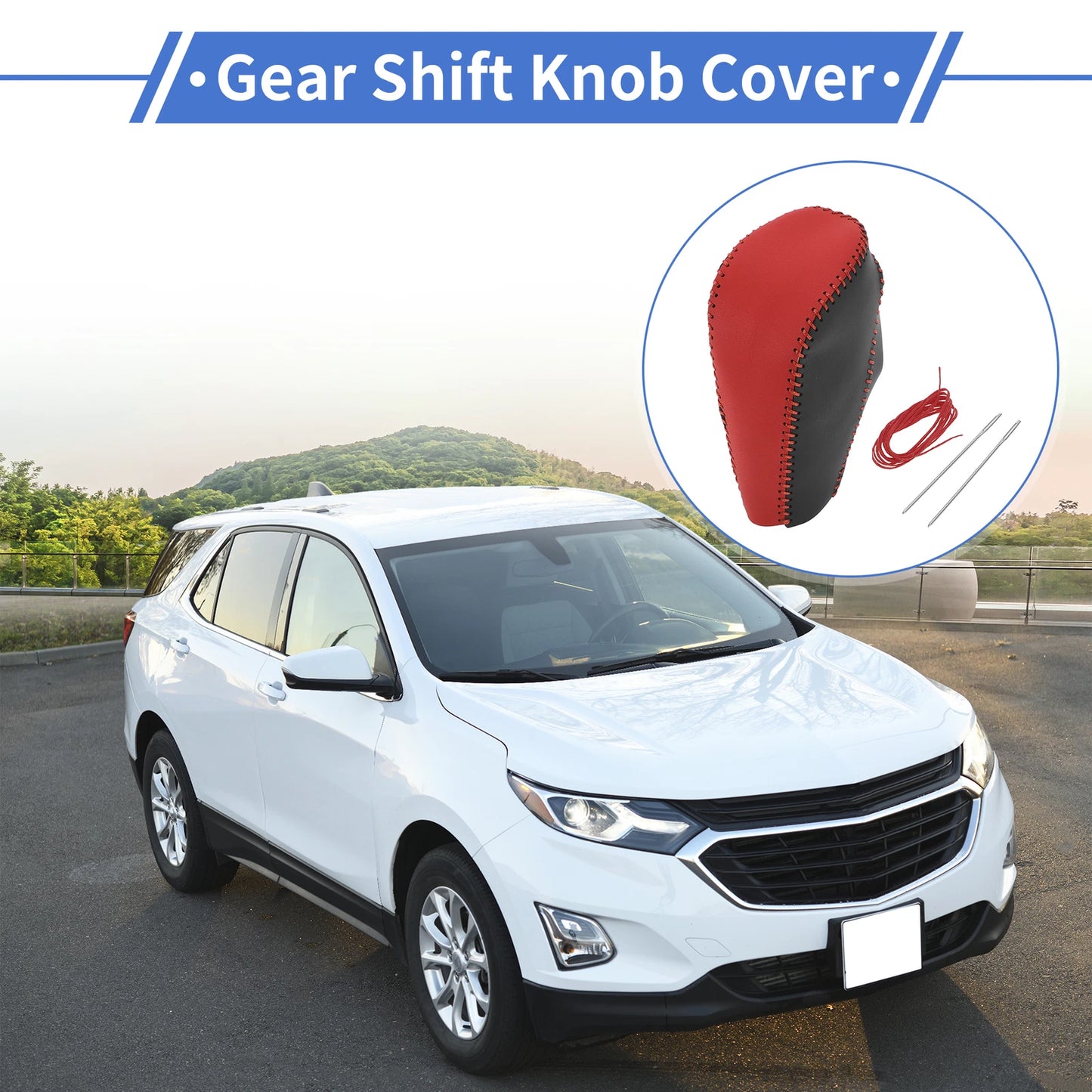 1 Pc Gear Shift Knob Cover for Chevrolet Cruze (2011–2015) Red Black