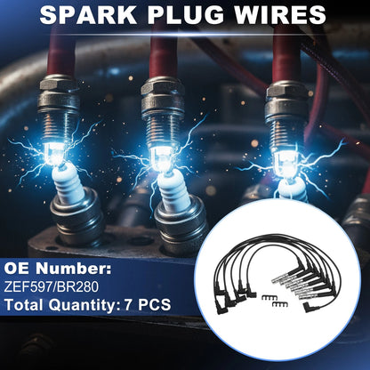 7 pcs Spark Plug Wire for Mercedes-Benz 124 T-Model (S124) 300 ZEF597