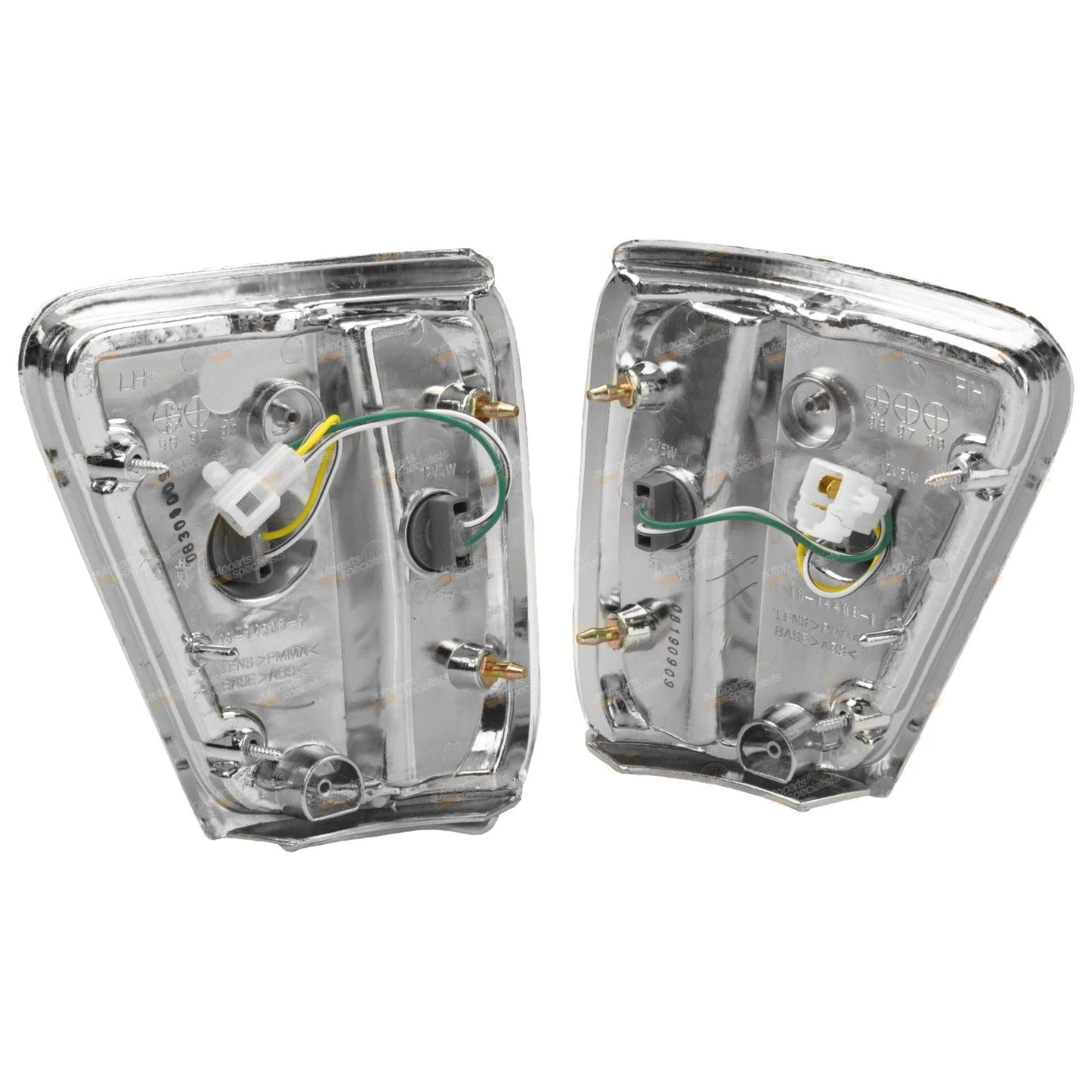 Pair Chrome Trim Corner Indicator Park Lights for Toyota Hilux (1988–1991)