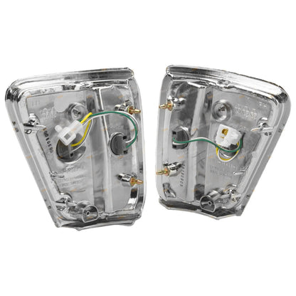 Pair Chrome Trim Corner Indicator Park Lights for Toyota Hilux (1988–1991)