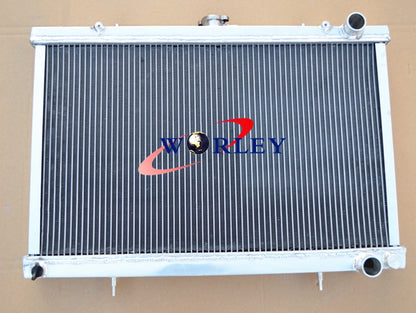 3-Row Aluminum Radiator with Fans for Nissan Skyline S13 (1989–1994)