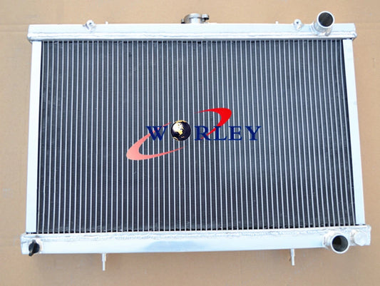 3-Row Aluminum Radiator with Fans for Nissan Skyline S13 (1989–1994)