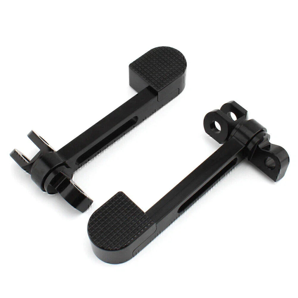 Black Stirrup Heel Foot Rest Pegs for Harley Sportster XL 883 1200 Softail FXWG