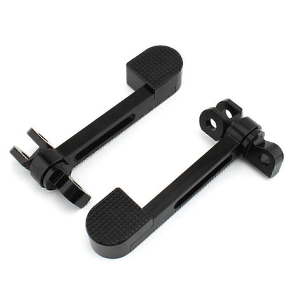 Black Stirrup Heel Foot Rest Pegs for Harley Sportster XL 883 1200 Softail FXWG