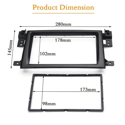 2 DIN Stereo Radio Fascia Panel Frame for Suzuki Grand Vitara (2005-2014)