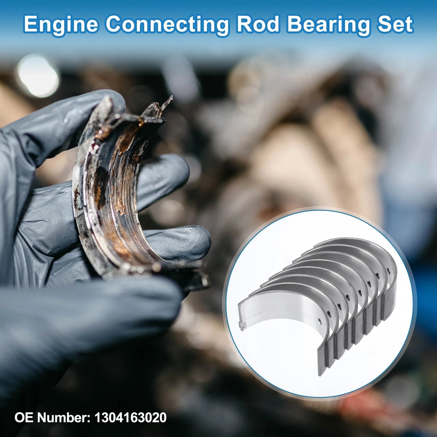 Set of 8 Connecting Rod Bearings for Toyota Celica (1988–1993) No.1304163020