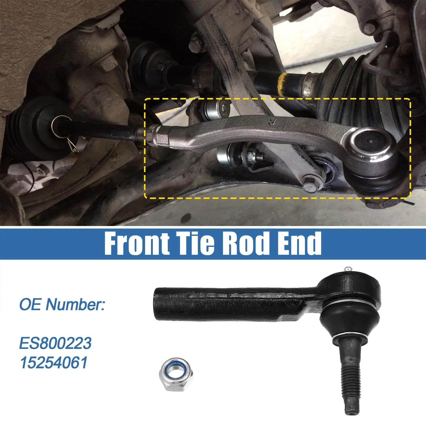 2X Front Tie Rod End ES800223 for Cadillac