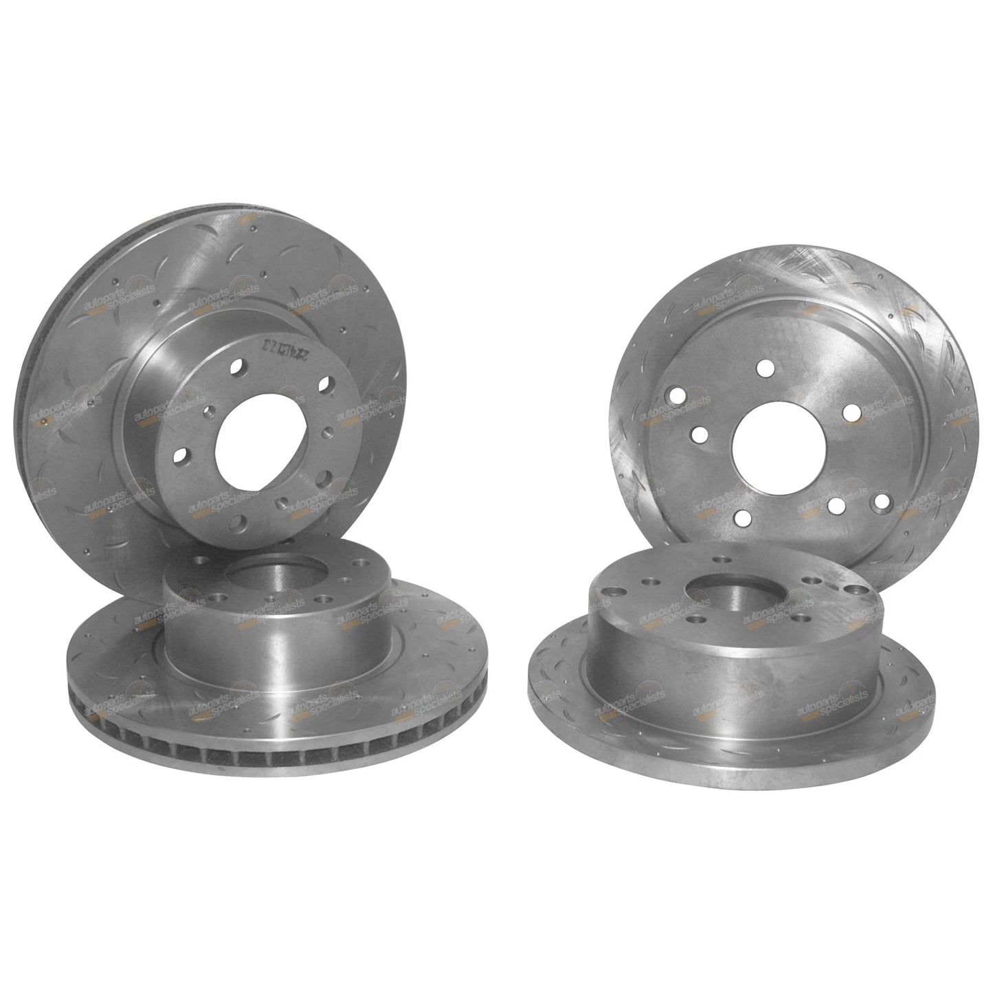 Set of 4 Slotted Drilled Disc Rotors for Commodore VT VX VU VY VZ (1997–2006)