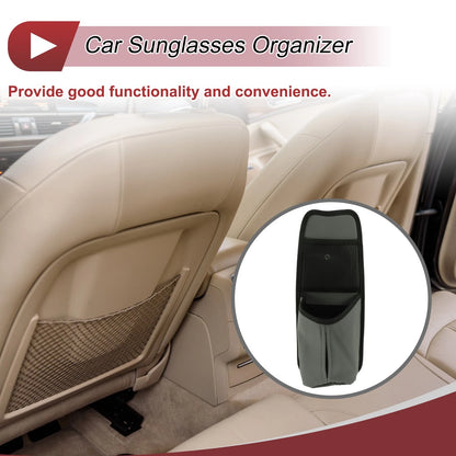 Sunglasses Holder for Universal Fit (PU Leather, Gray)