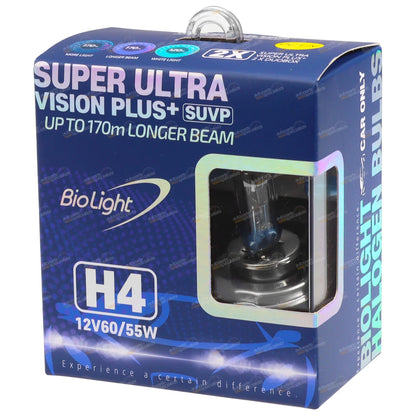 2X H4 12V 60/55W Icy Blue Headlight Bulbs for Ford