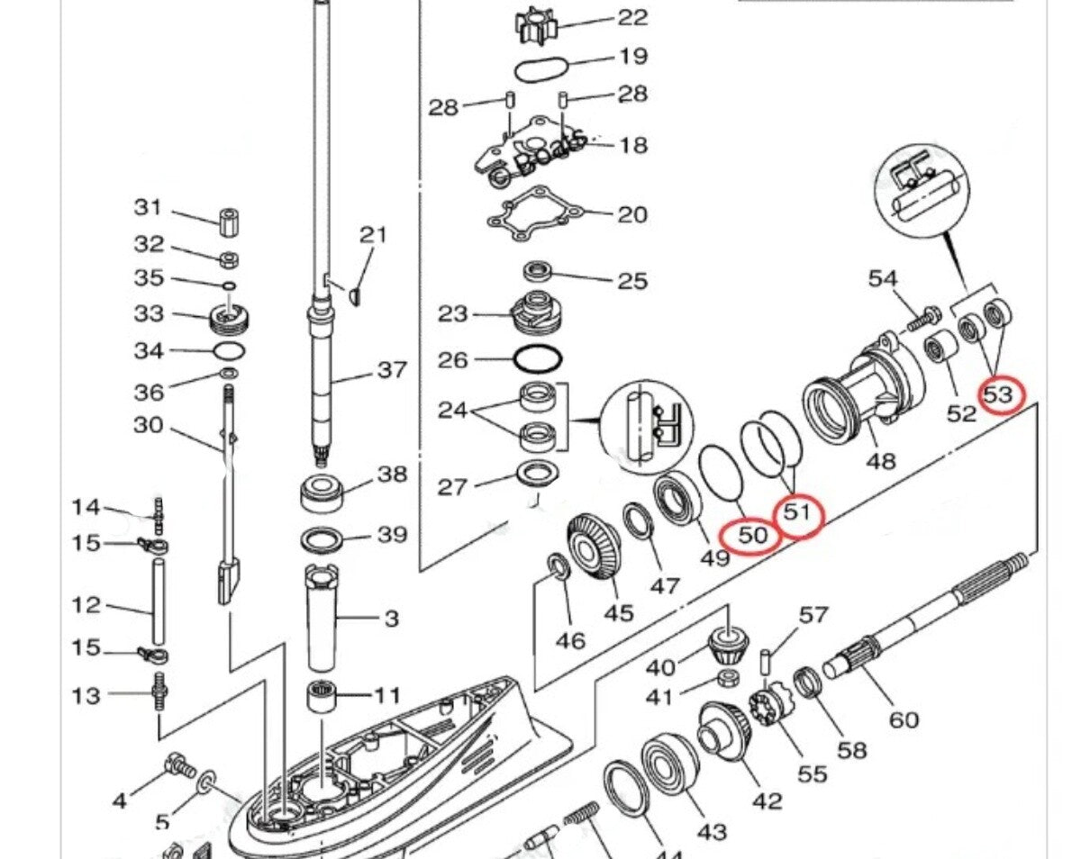 Lower Unit Oil Seal for Yamaha Outboard (40-60 HP)