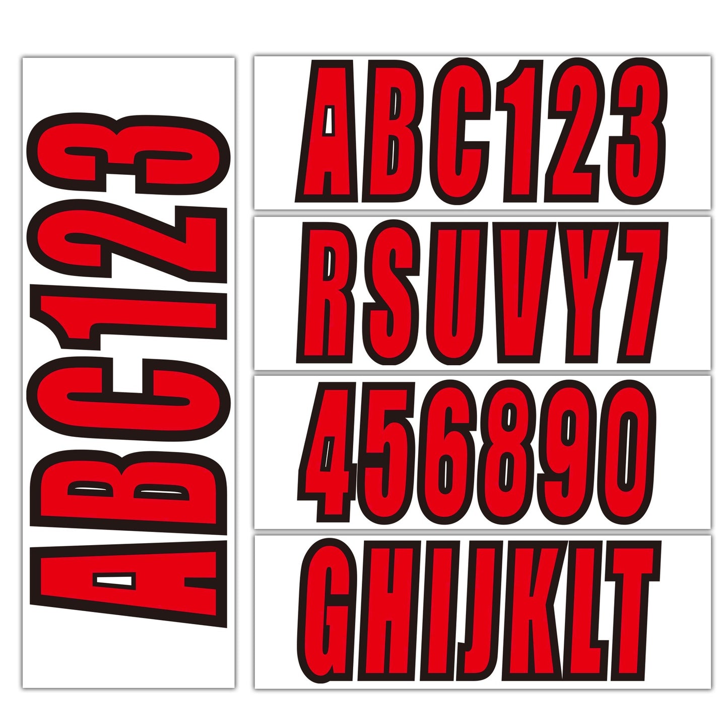 Set of 4 Custom 3" Boat Registration Numbers & Letters Stickers