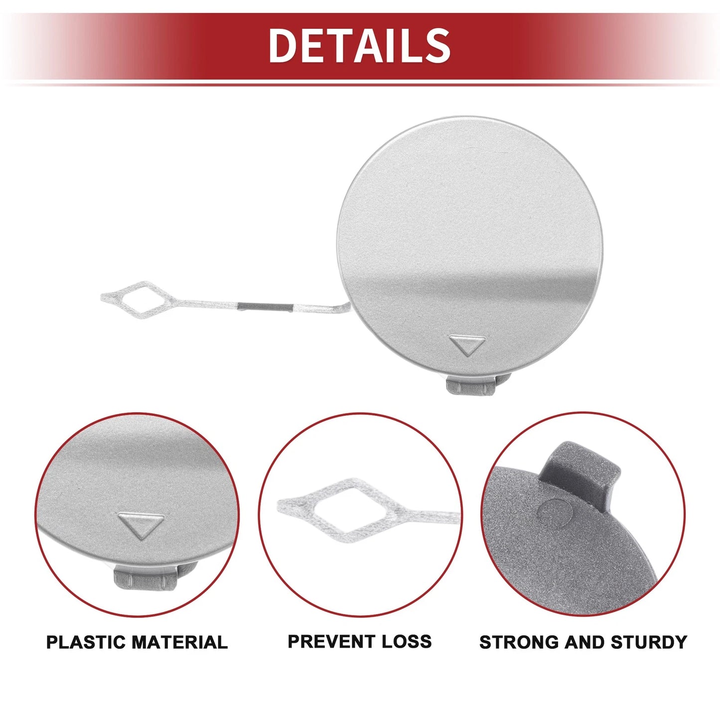 Rear Car Bumper Tow Hook Cover for BMW 428i (2014–2016) No. 51128060849 Silver Tone