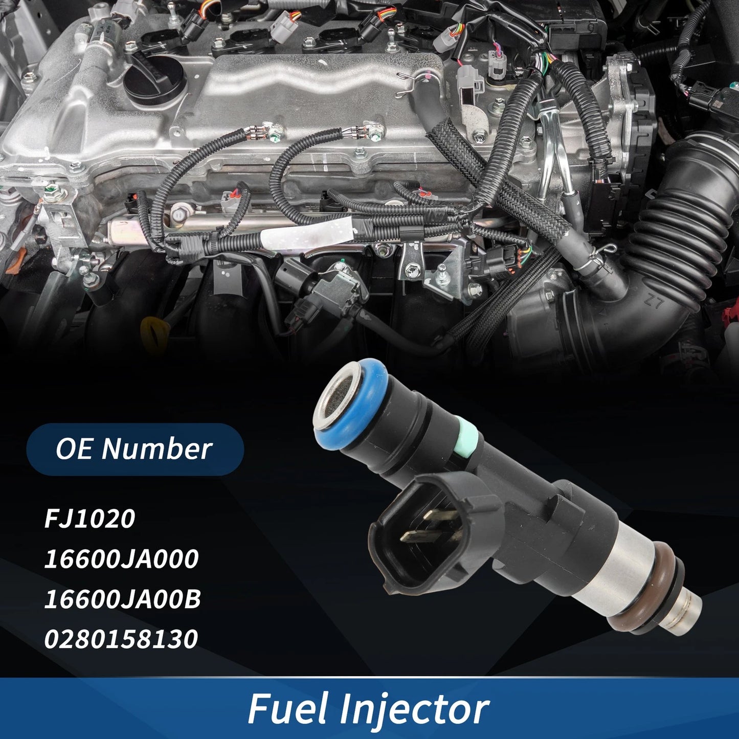 1 Pc Fuel Injector No.FJ1020/16600JA000 for Nissan Altima 2.5L L4 (2007–2013)