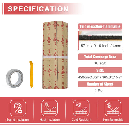 Set of 4 Aluminum Foil Foam Heat Damping Pads for Car (157mil, 4mm)
