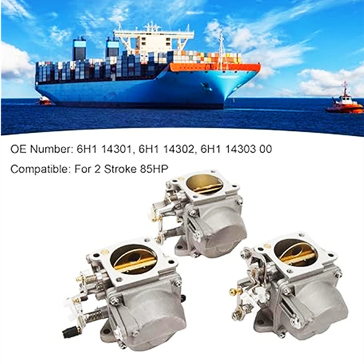 3X Carburetor for Yamaha 2-Stroke Outboard Engine (Year Range Not Specified)