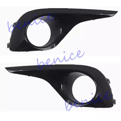 Black Pair Front Bumper Fog Lamp covers Grille for Toyota Highlander (2012–2014)