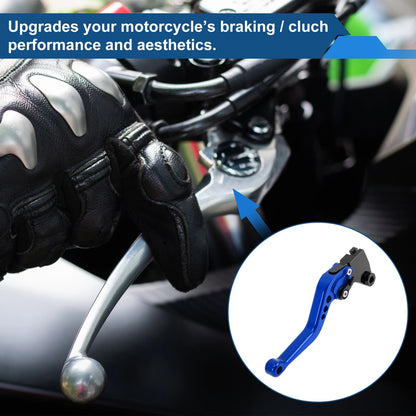 6 Position Adjustable Brake Clutch Levers for Kawasaki Ninja 400R (2011) Blue