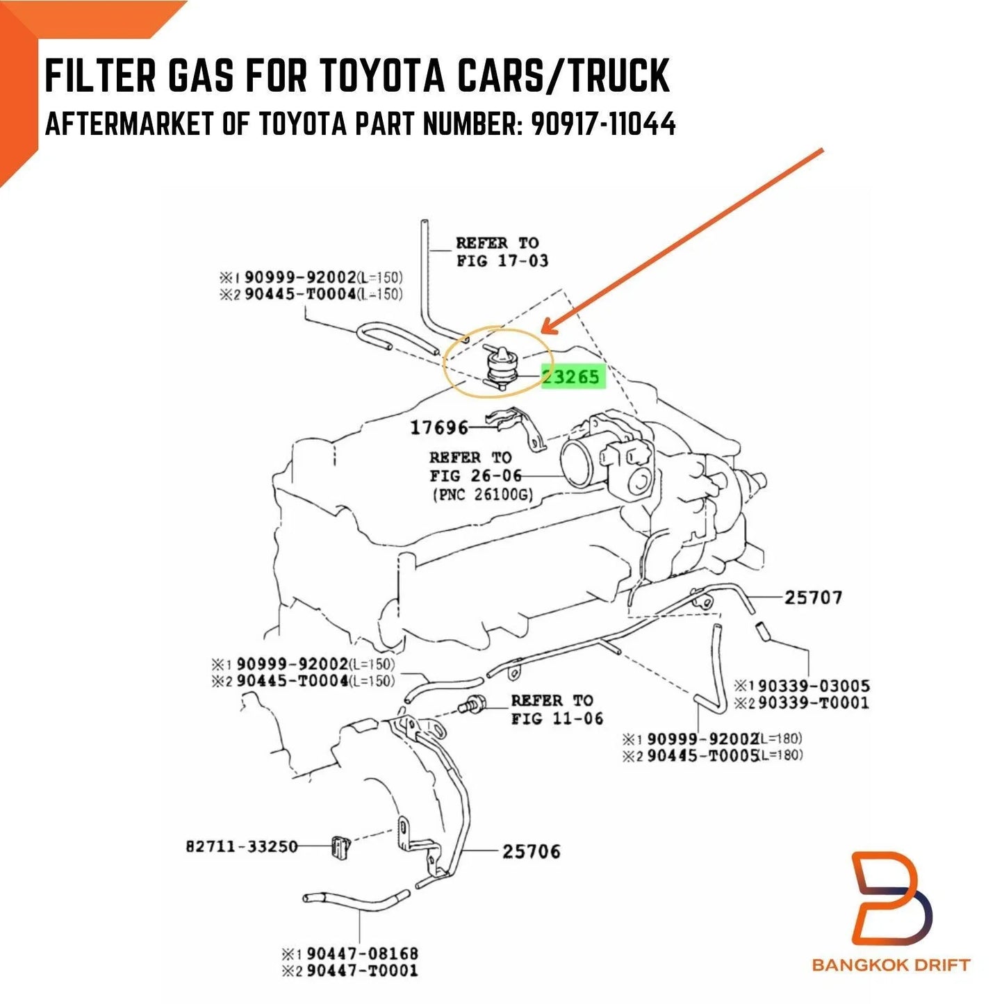 Diesel MAP Vacuum Hose Filter for Toyota Hilux (2005-2023)