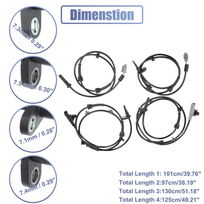 Set of 4 ABS Wheel Speed Sensors No. 47900ZX70A for Nissan