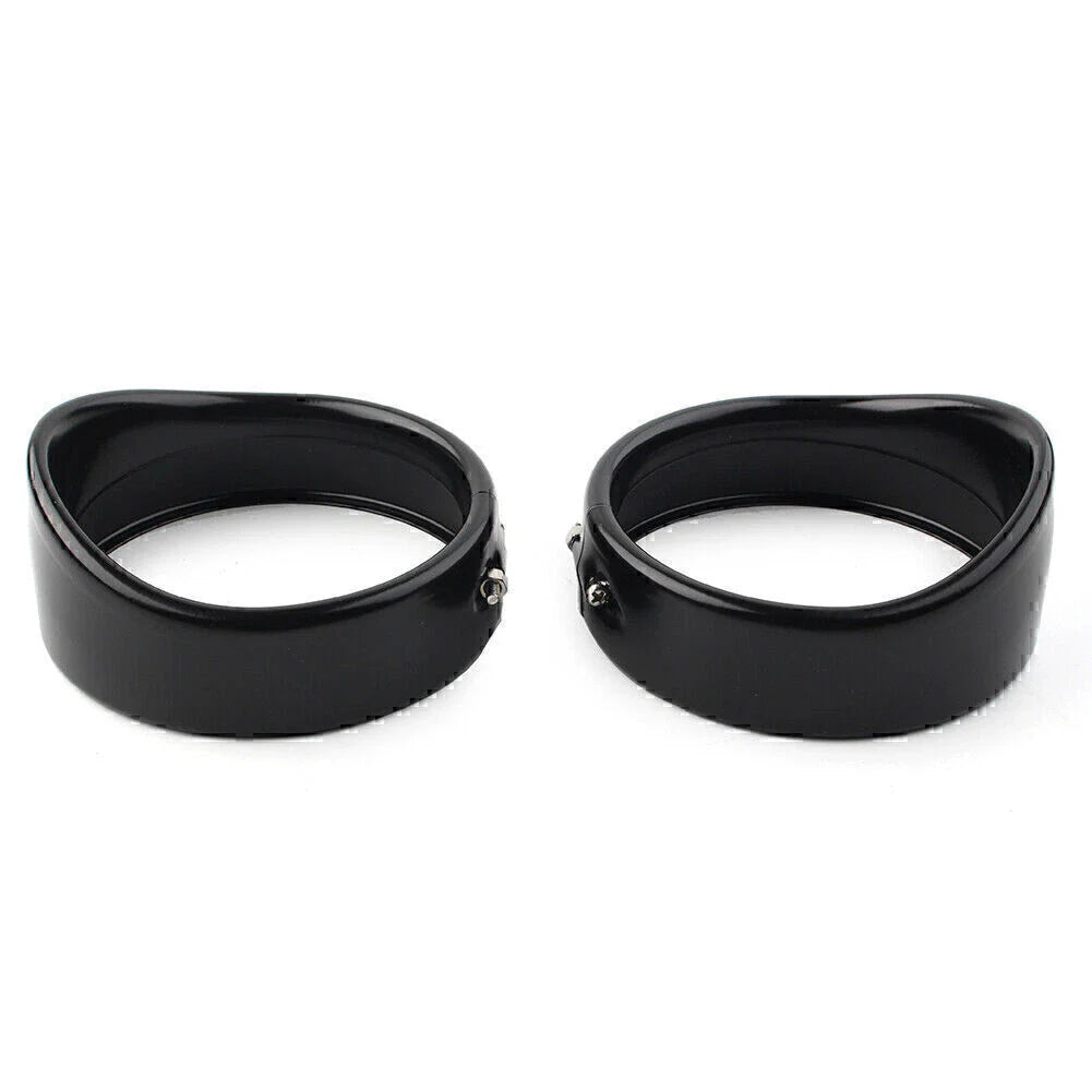 4.5" Black Passing Lights Lamp Trim Ring Bezel Visor Cover for Harley FLHT FLHR