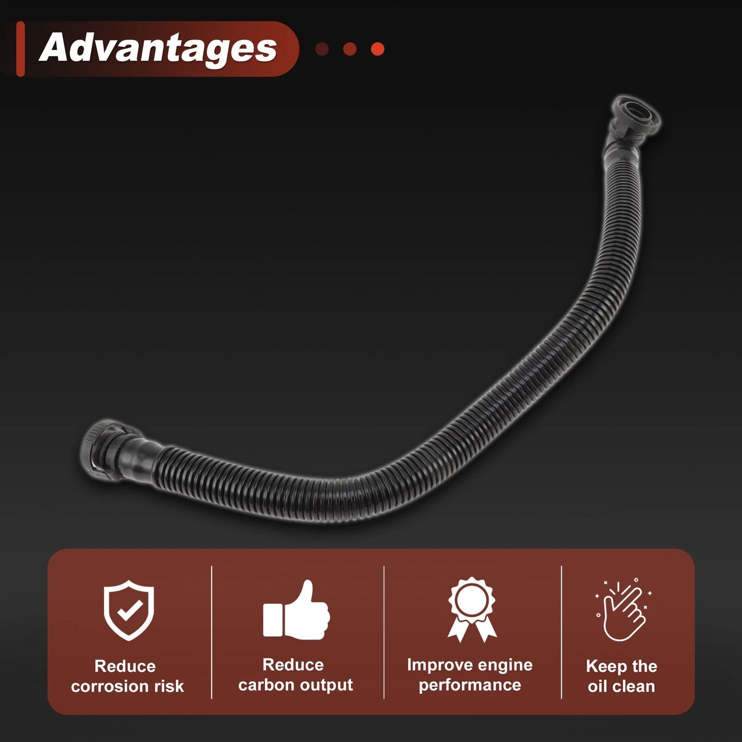 Crankcase Breather Hose for Porsche Cayenne (2008–2014) 95510724700 Black