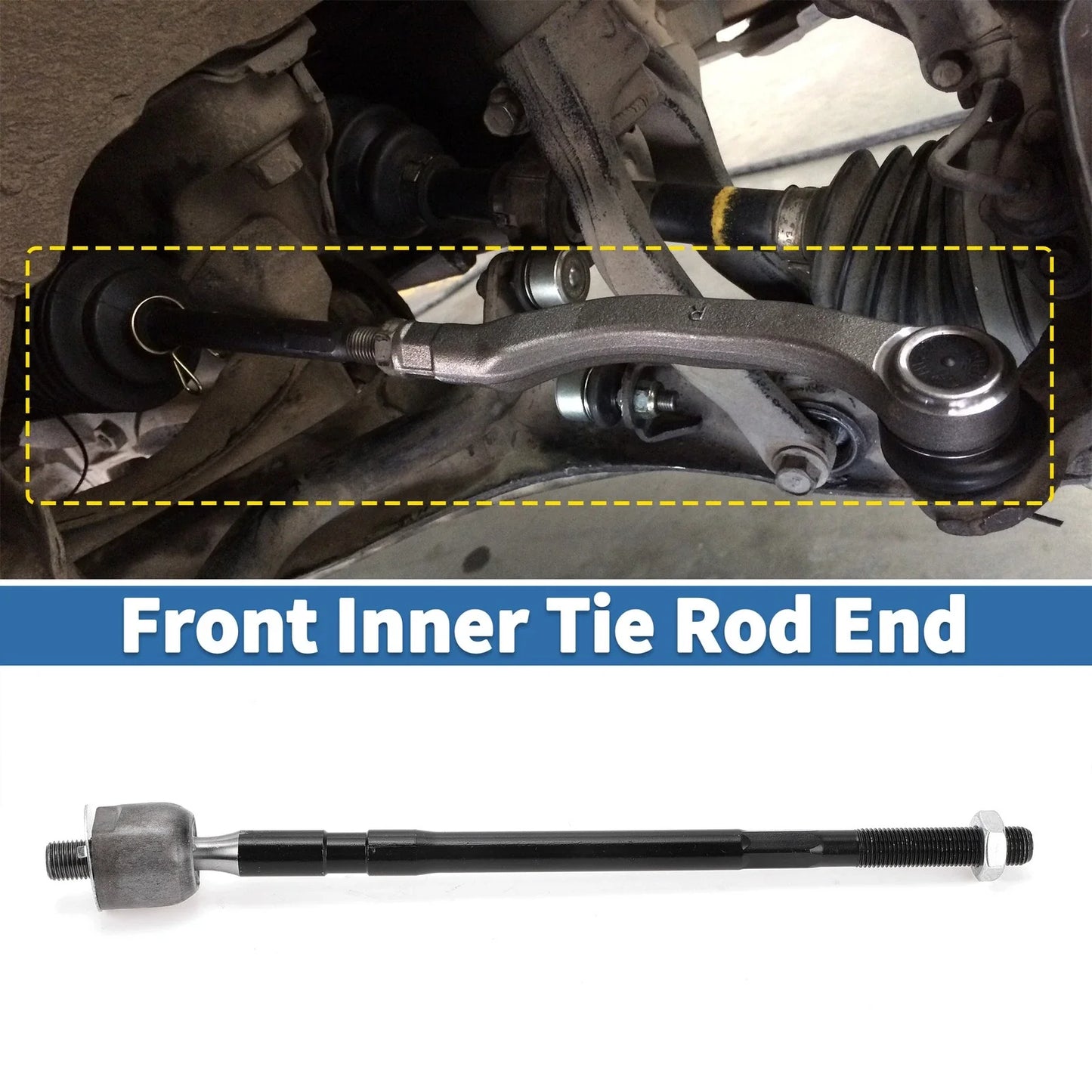 2 x Front Inner Tie Rod End Links for Toyota RAV4, Corolla, Chevrolet Prizm