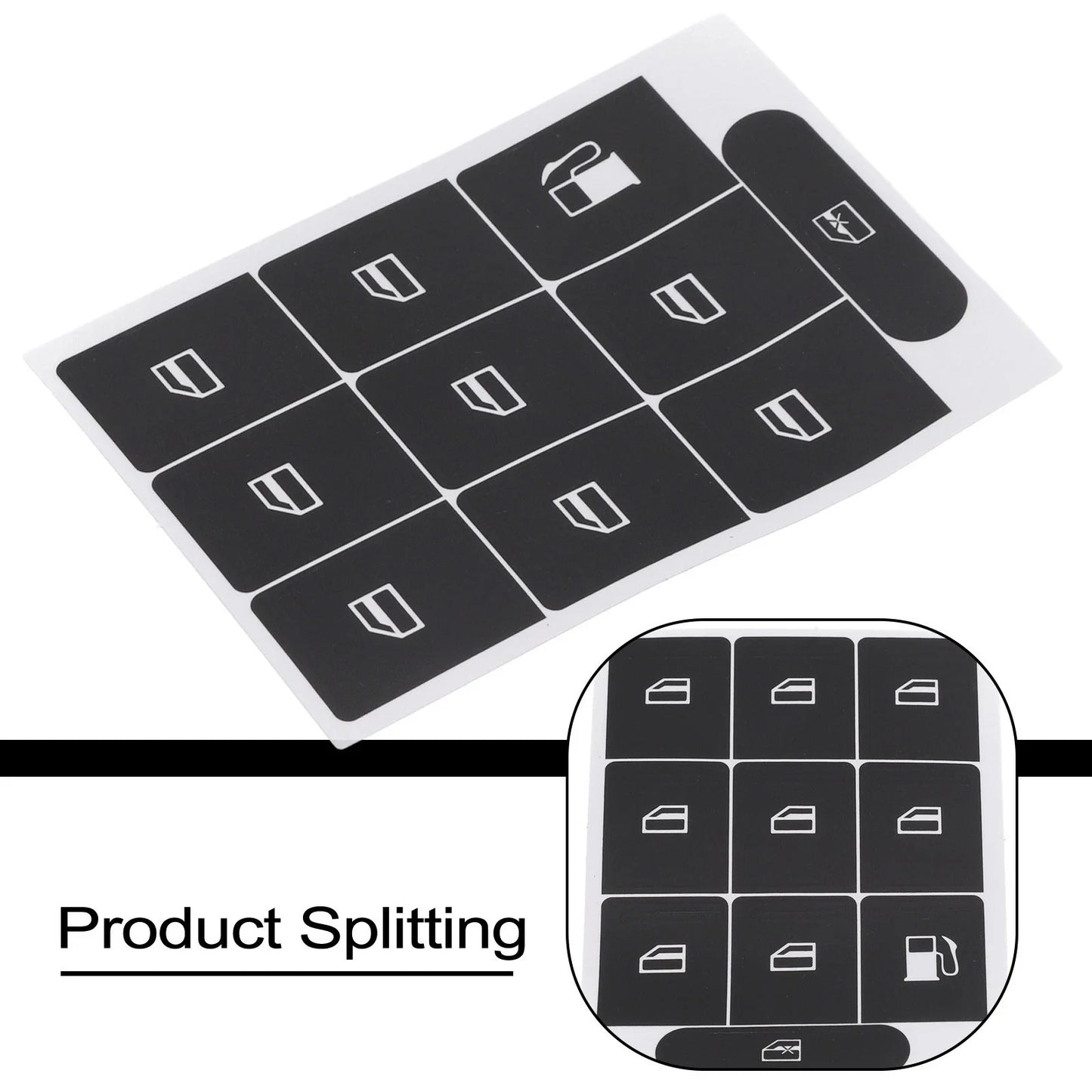 Sticker Set Black Overlay for Window Buttons Golf V Passat