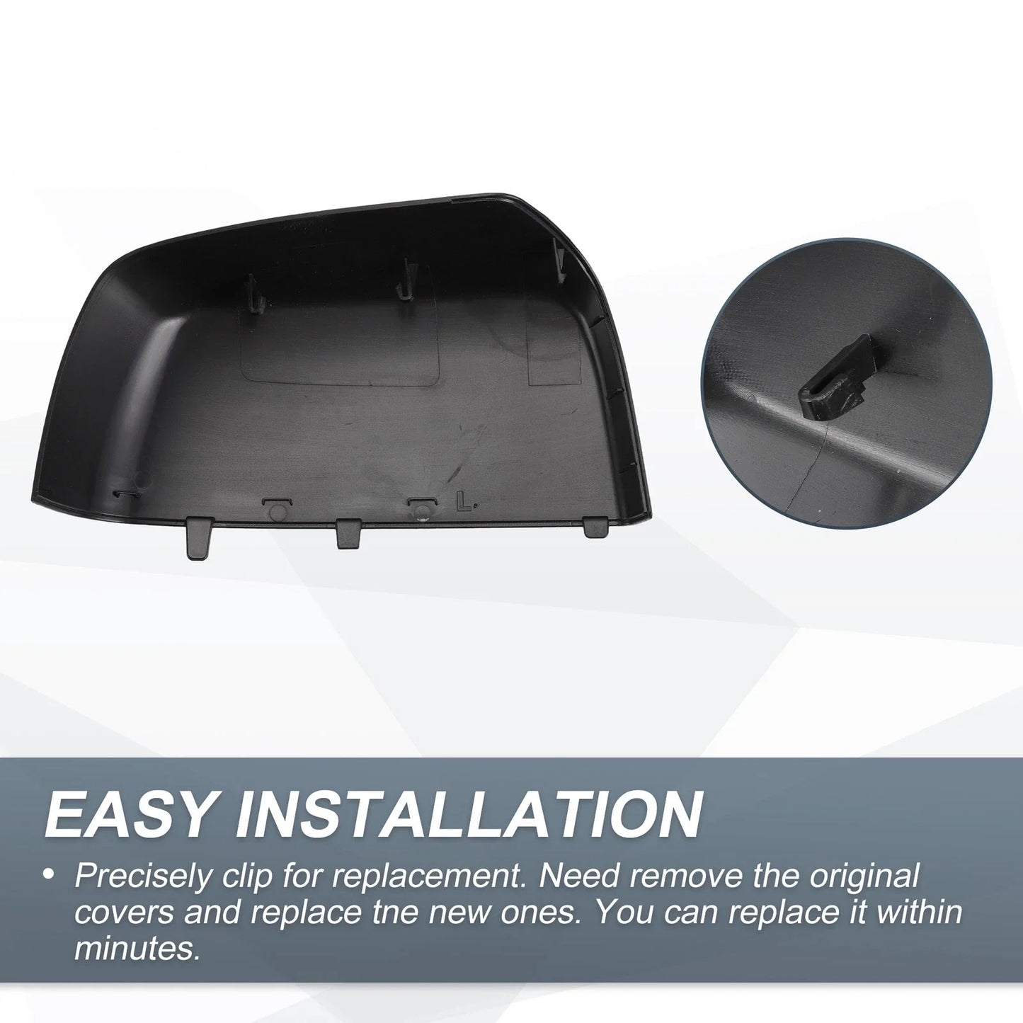 Left Side Rearview Mirror Cover Cap Gloss Black for Chevrolet Colorado & GMC