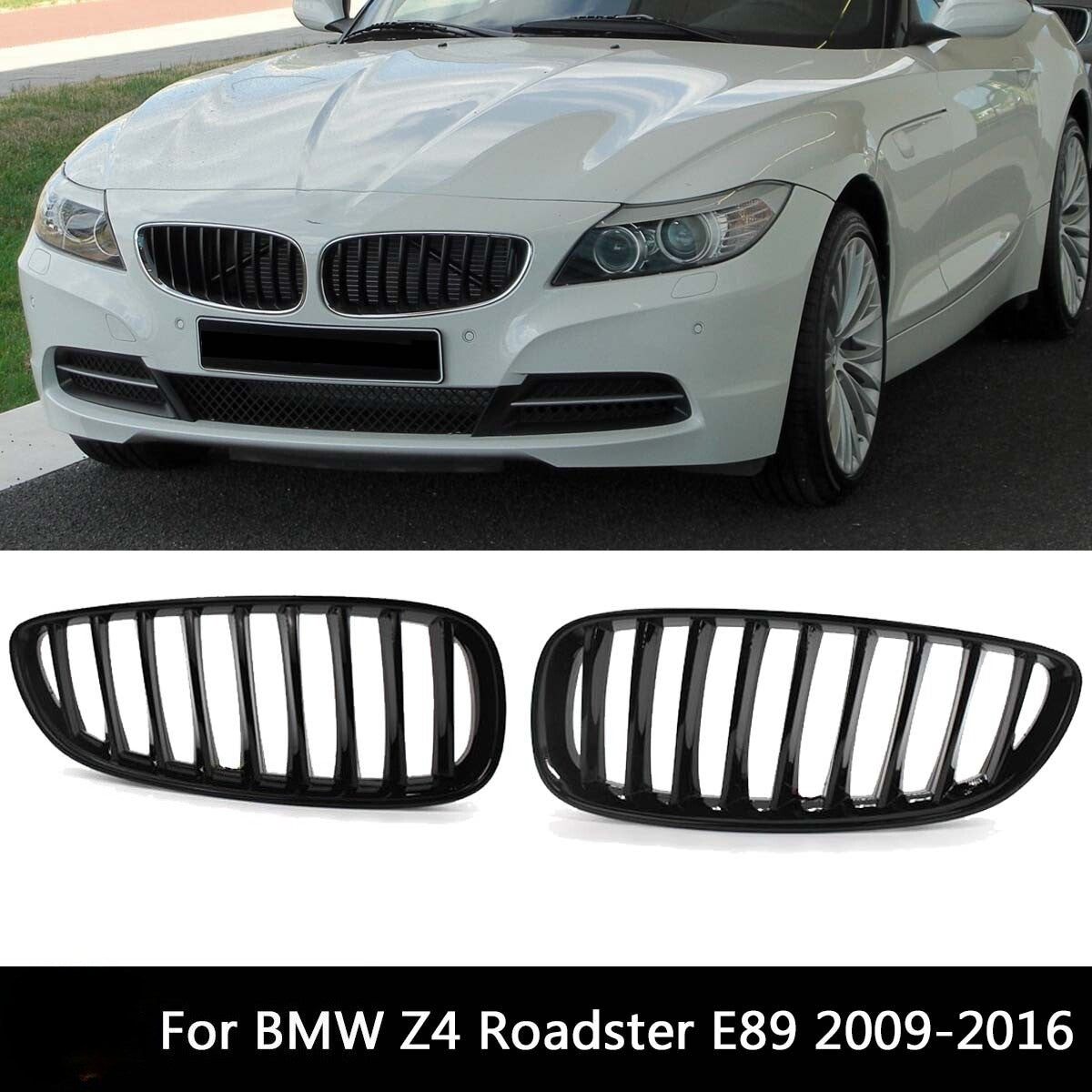 1 Pair Gloss Black Kidney Grille for BMW Z4 Roadster (2009–2016)