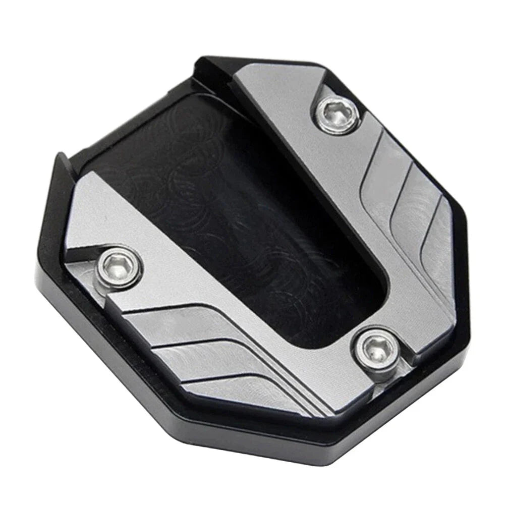 Kickstand Extender Foot Side Stand Pad for Motorcycle - Silver