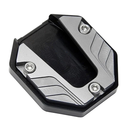 Kickstand Extender Foot Side Stand Pad for Motorcycle - Silver