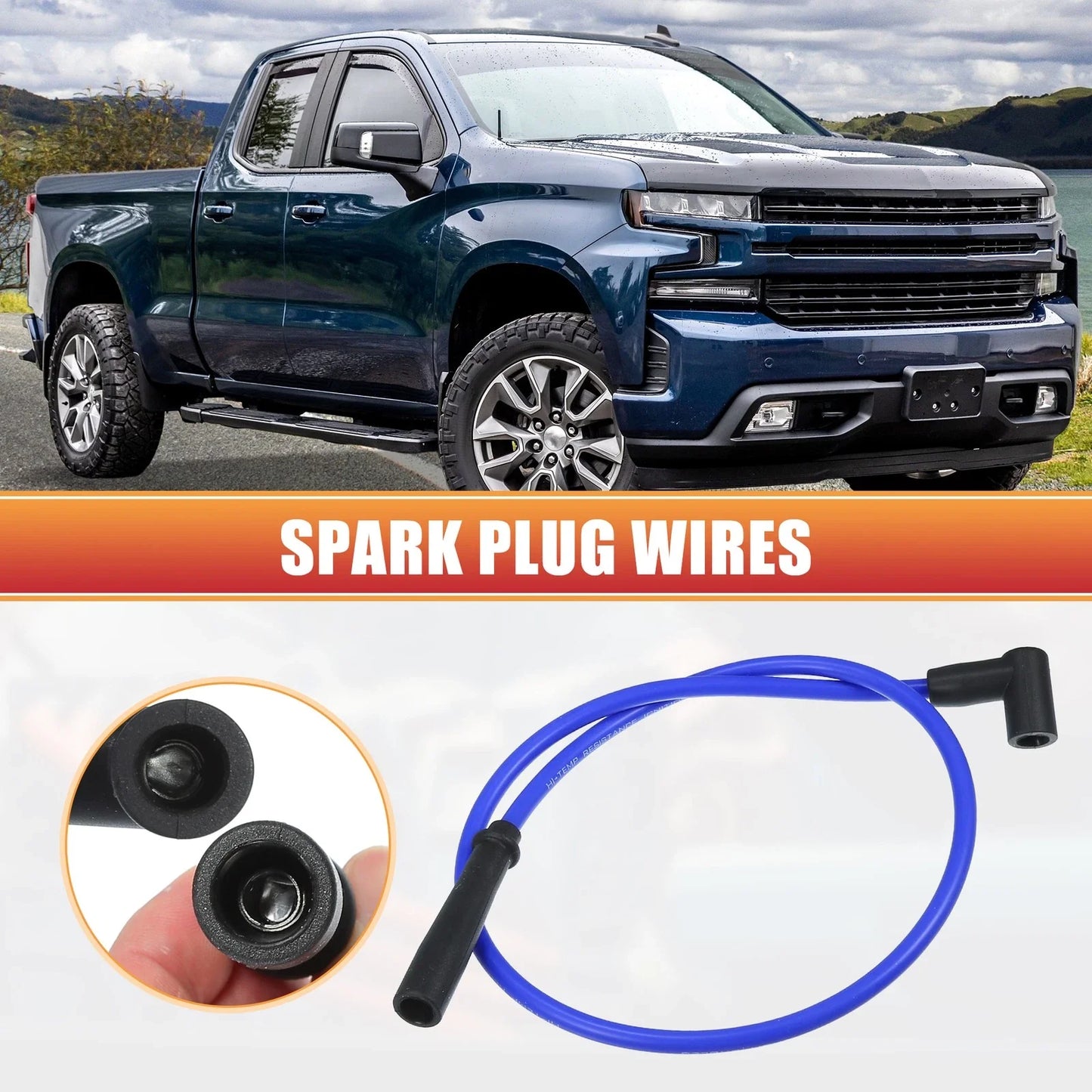 9 x Spark Plug Wire Ignition Coil Cables for Chevrolet SBC BBC Engines