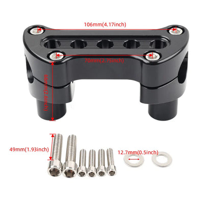 Handlebar Riser Top Clamp Black for Harley Sportster, Softail, Dyna, Road King