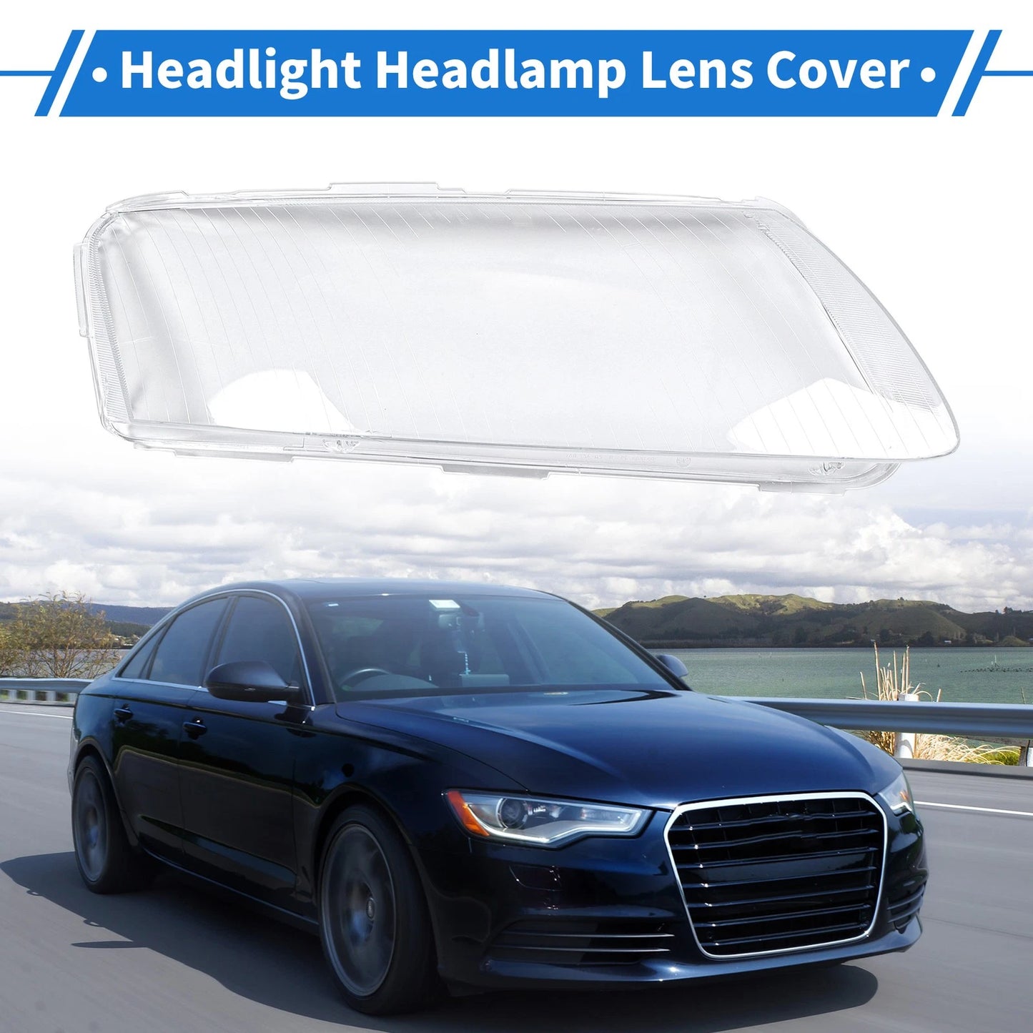 1 Pc Headlight Lens Cover for Audi A6 (2006–2011) Clear