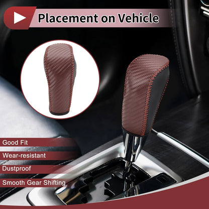 1Pc Gear Shift Knob Cover for Ford Fiesta (2009–2012) Black Brown Faux Leather