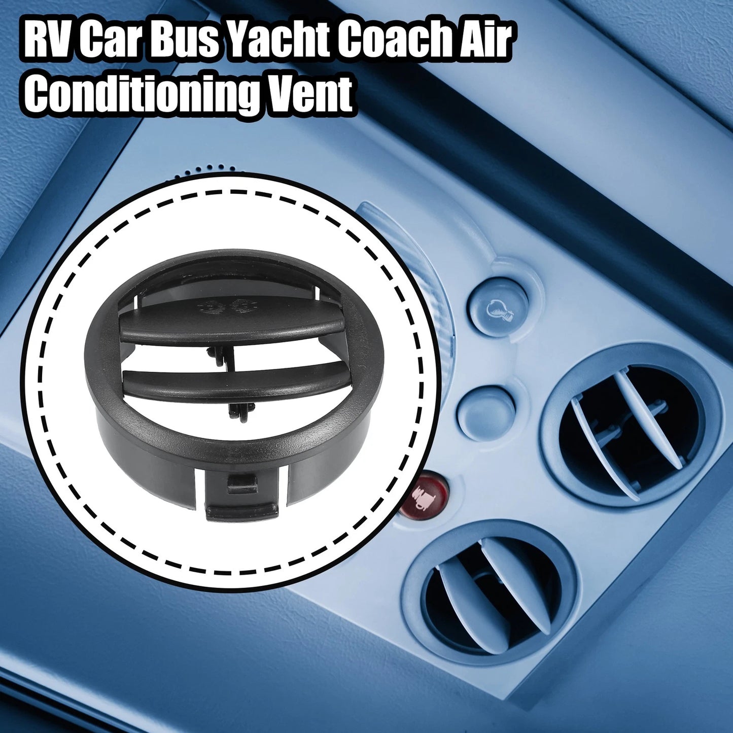 71mm Round Black AC Air Condition Vent Outlet for RV Bus Boat Yacht (N/A)