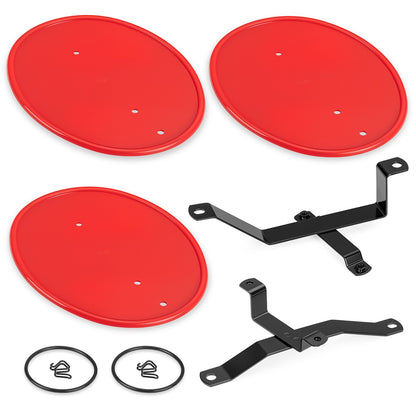 3 Red Number Plate Kit for Honda Z50 Z50R (1979–1987) with Brackets