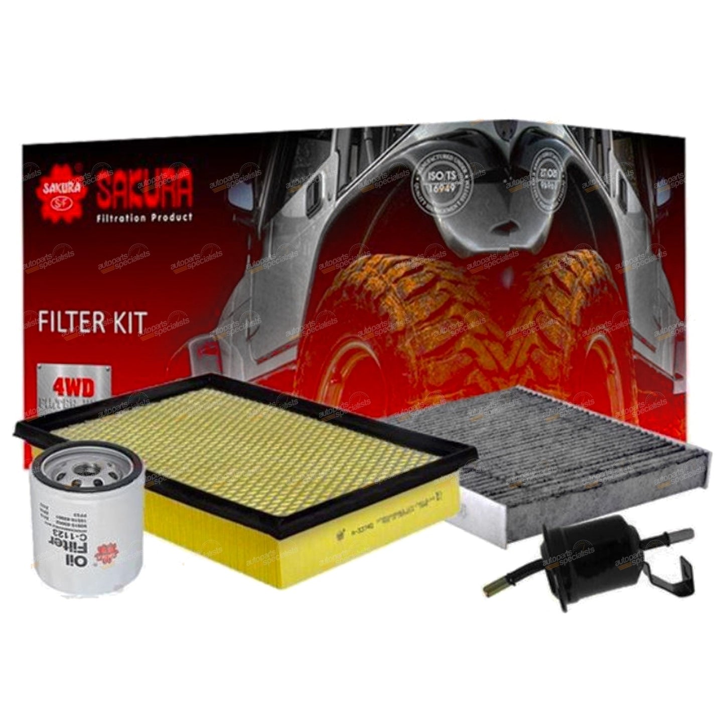 Oil Air Fuel Cabin Filter Service Kit for Hilux TGN121 (2015–2019)