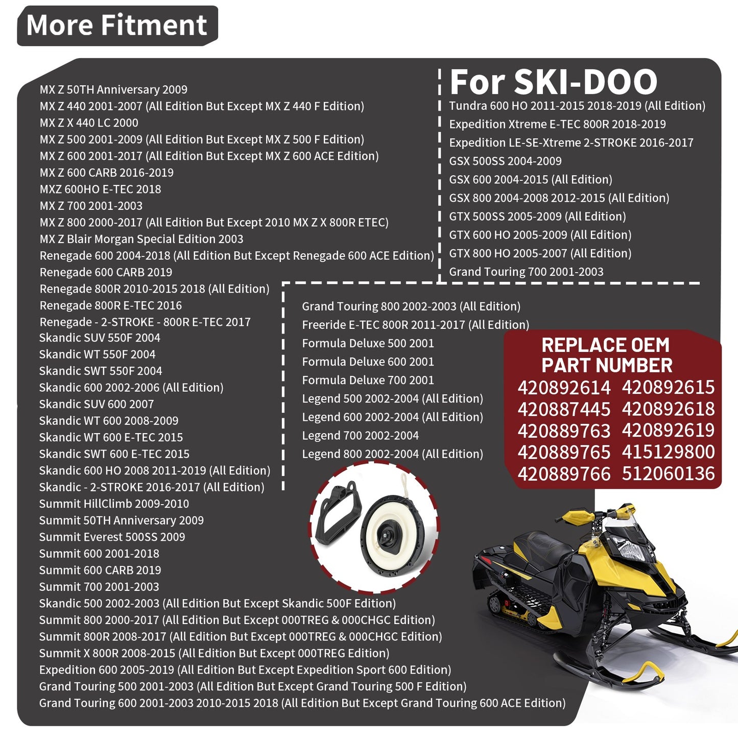 Recoil Pull Starter & Grip for Ski-Doo MXZ Renegade Summit GSX GTX