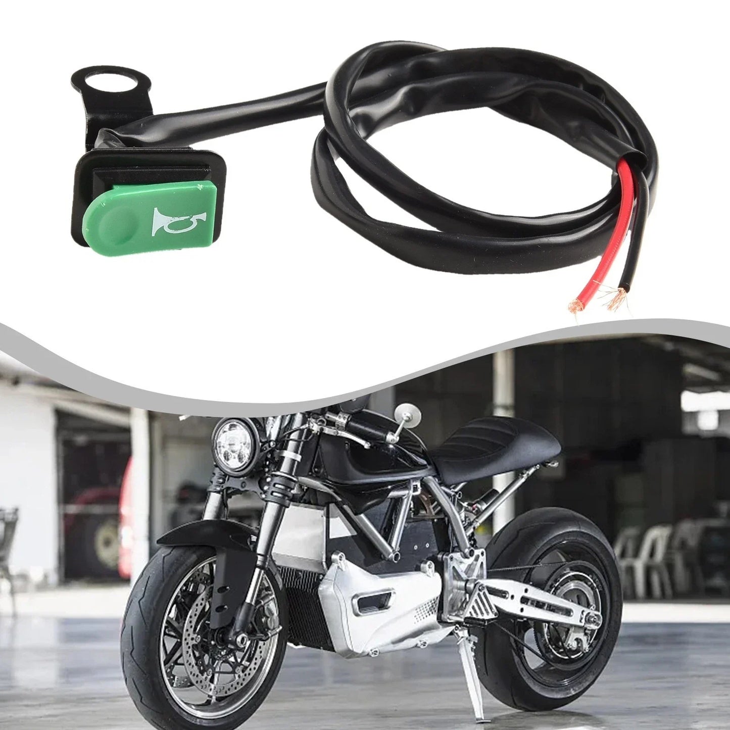 Push Button Switch for Motorcycles with Reflector Iron Bracket
