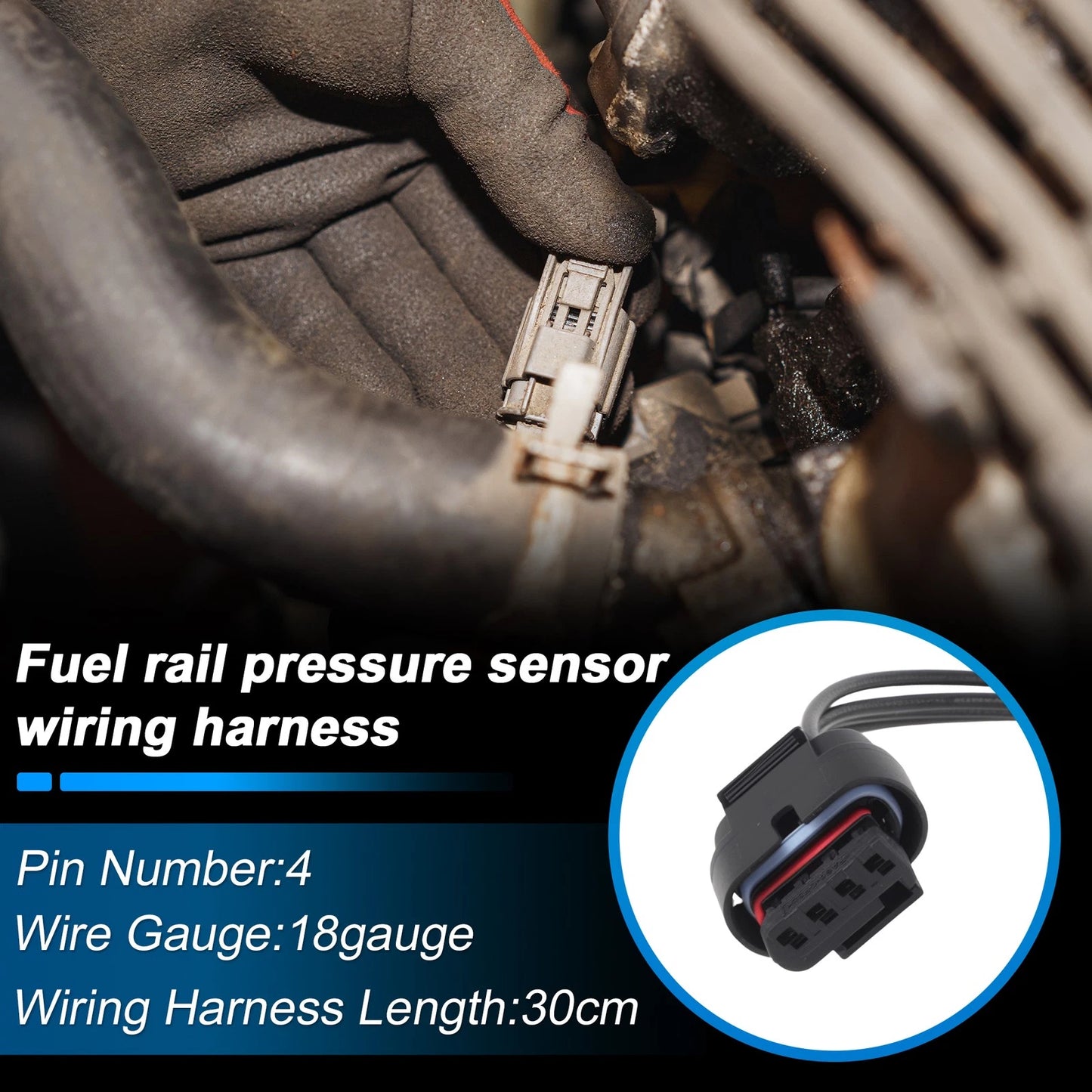 Fuel Rail Pressure Sensor Connector for Chevrolet Silverado 2500HD (2007–2019) No.19300397