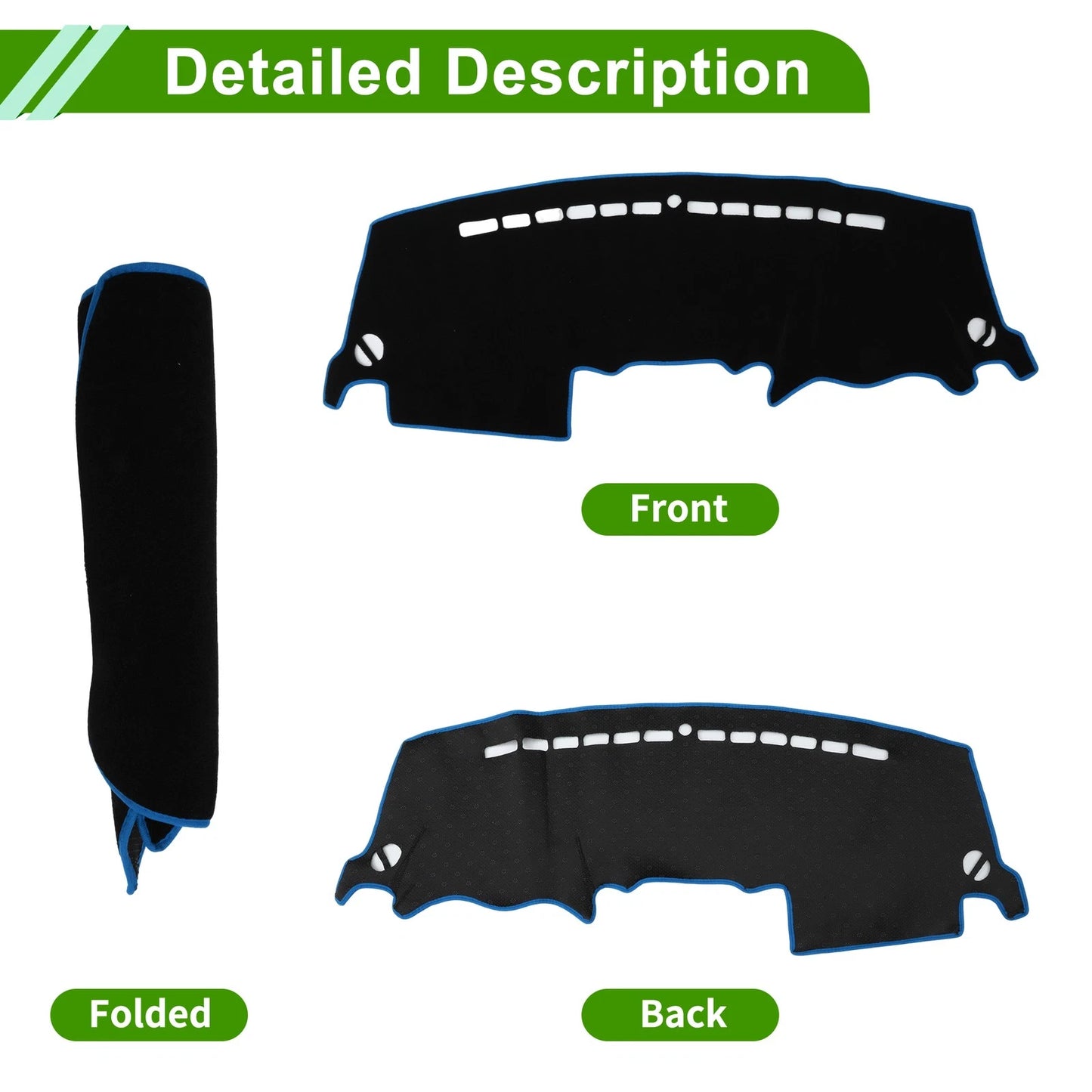 Dashboard Cover for Kia Sportage R (2011–2016) Black Blue