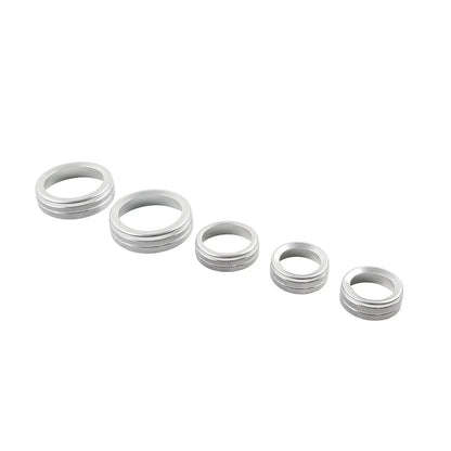 Set of 5 AC Headlight Radio Switch Knob Rings for Ford Maverick (2022–2023) Silver