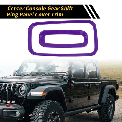 Center Console Gear Shift Ring Panel Cover Trim for Jeep Wrangler JK (2007–2018) - Purple