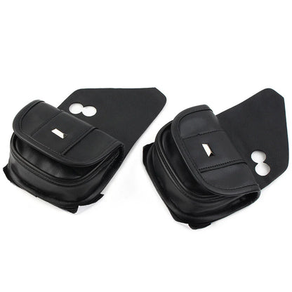 Black Dual Pouches Windshield Bags for Harley Touring Street Glide Special (2014-2023)