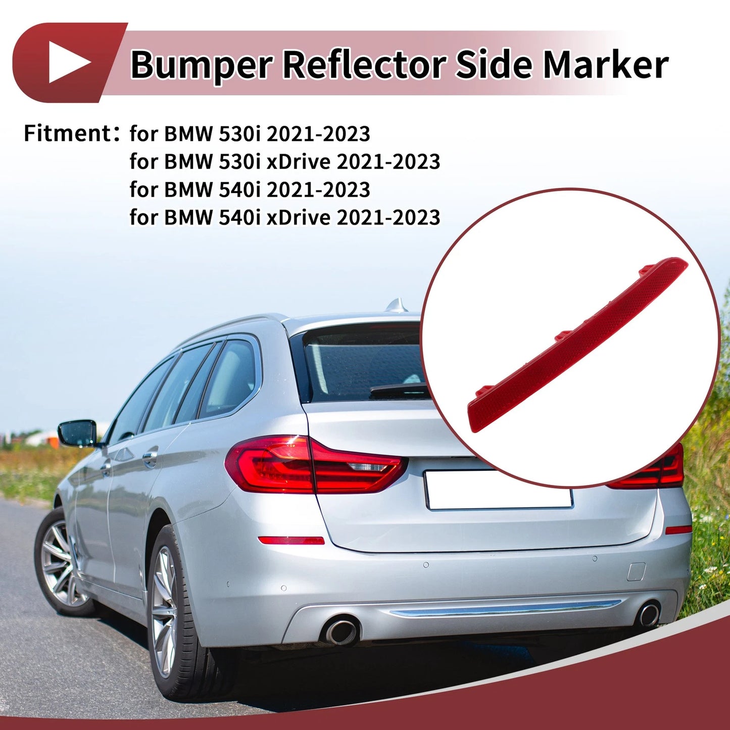 Rear Right Bumper Reflector No. 63149463764 for BMW 530i (2021–2023)