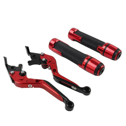 Red Extendable Brake Clutch Lever Grip Set for Kawasaki Ninja 650R (2006-2011)